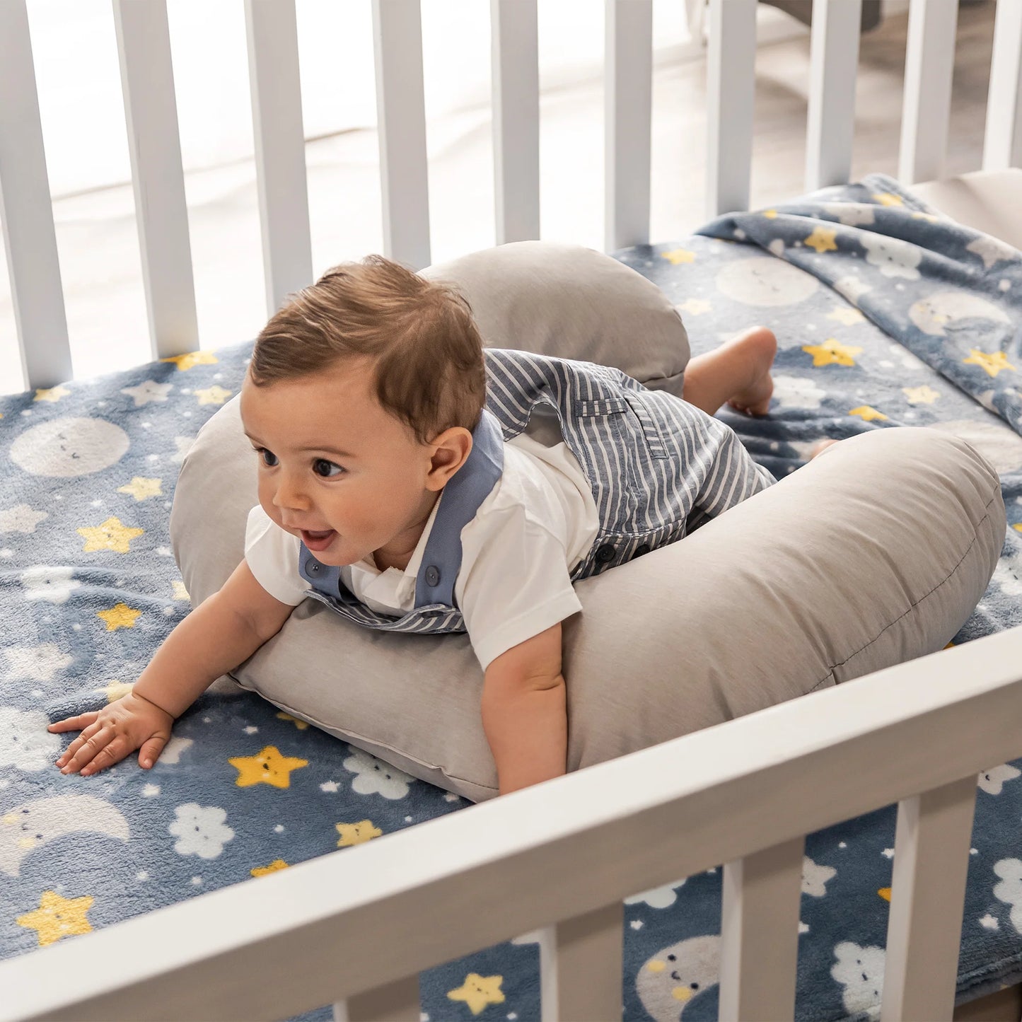 Almohada Lactancia Washed Gris