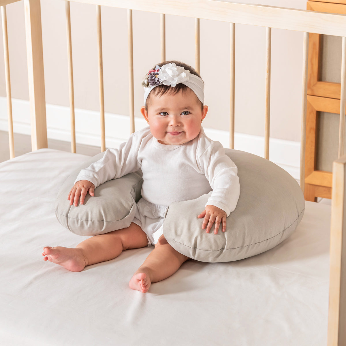 Almohada Lactancia Washed Gris