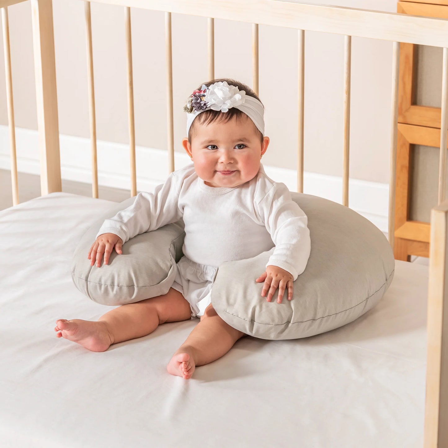 Almohada Lactancia Washed Gris