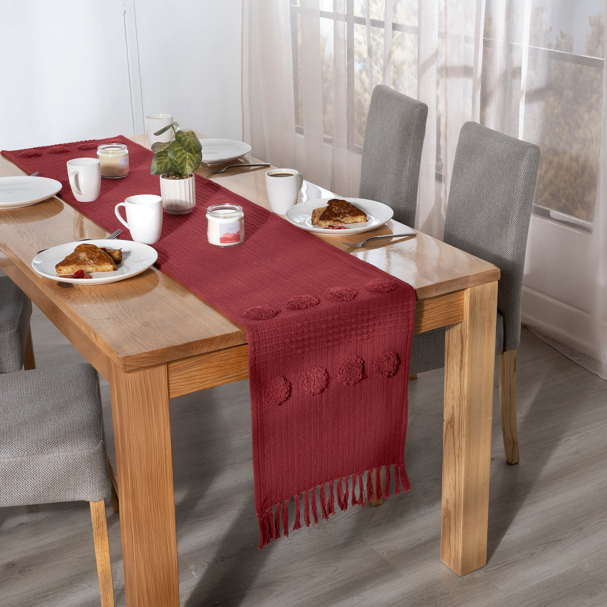 Camino De Mesa Mumbai Rojo