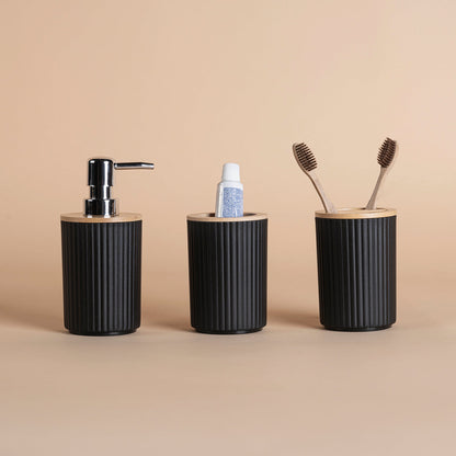 Juego De Accesorios Para Baño Negro