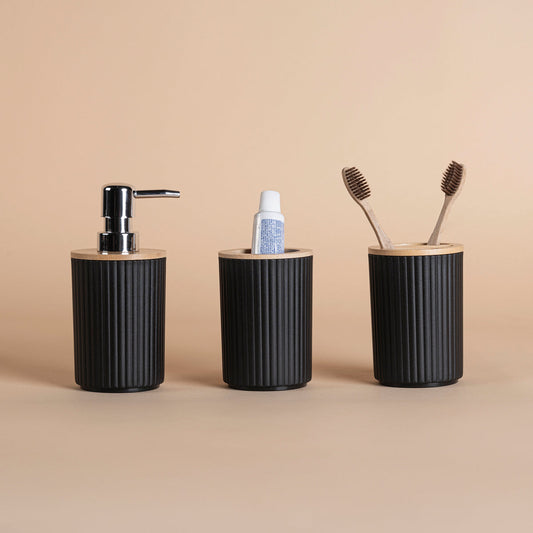 Juego De Accesorios Para Baño Negro