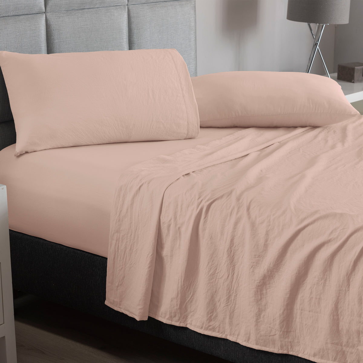 Sábanas Viasoft Washed Sweet Pink