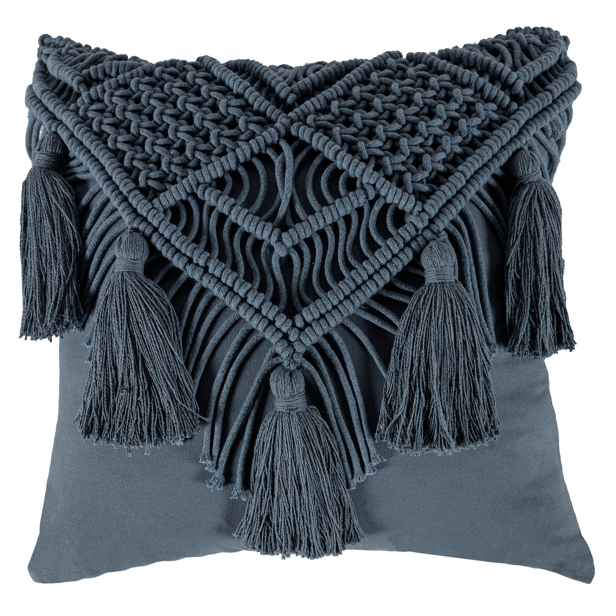 Funda De Cojín Macrame Indigo