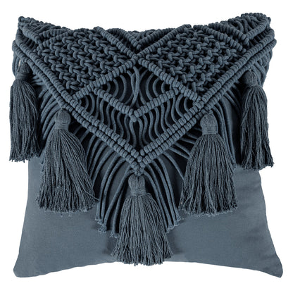 Funda De Cojín Macrame Indigo