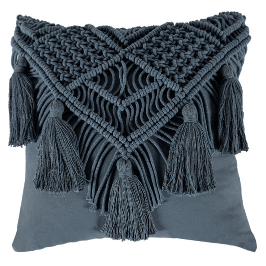 Funda De Cojín Macrame Indigo
