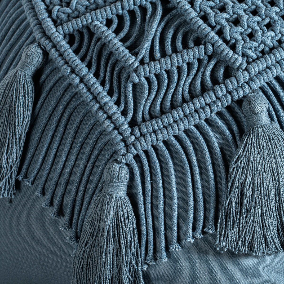 Funda De Cojín Macrame Indigo