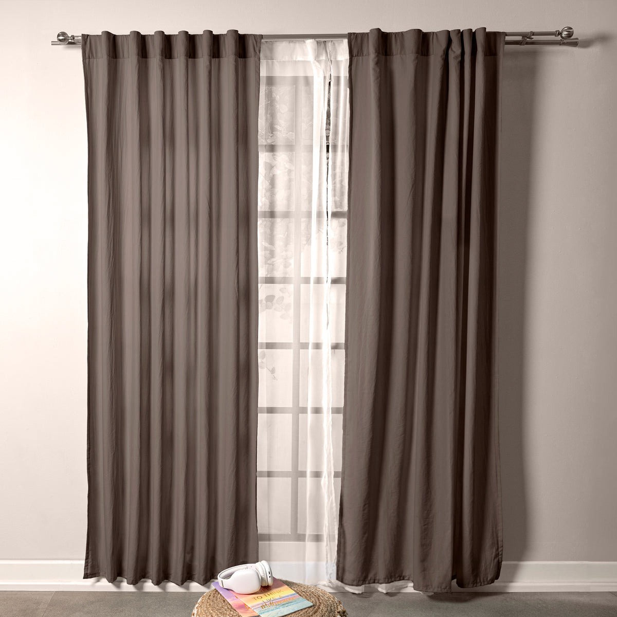 Cortinas Viasoft Washed Coffee