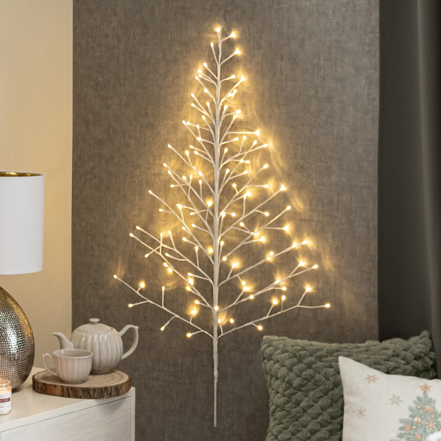 Adorno Navideño Árbol Blanco Led